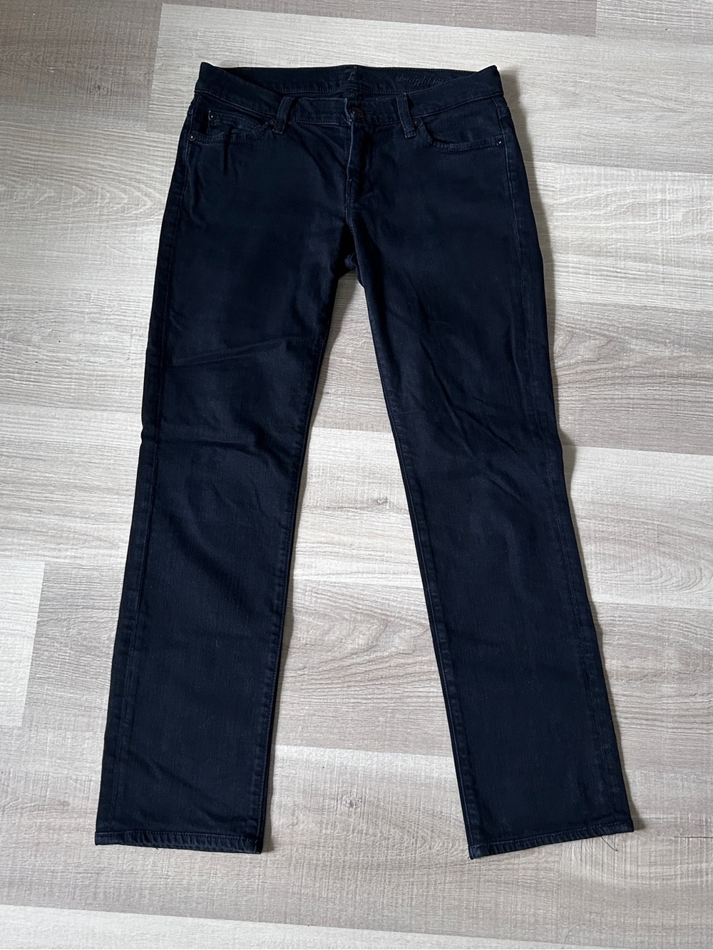 7 For All Mankind Made in USA Black Straight Leg Denim Jeans size 26
